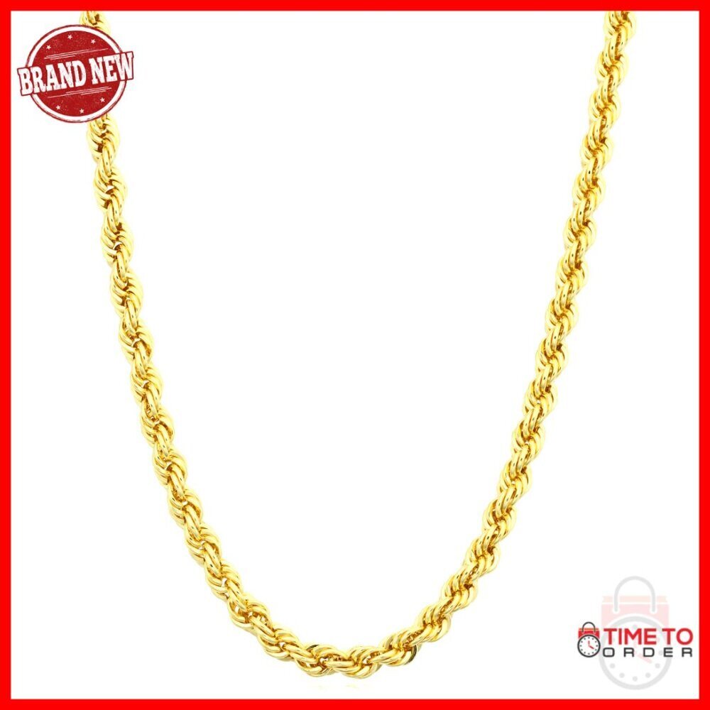 14k Gold Filled Rope Chain Necklace, 22 Inches, Lobster Clasp, Unisex